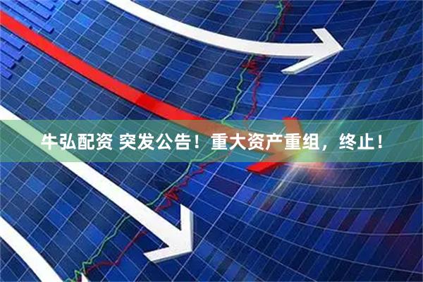 牛弘配资 突发公告！重大资产重组，终止！