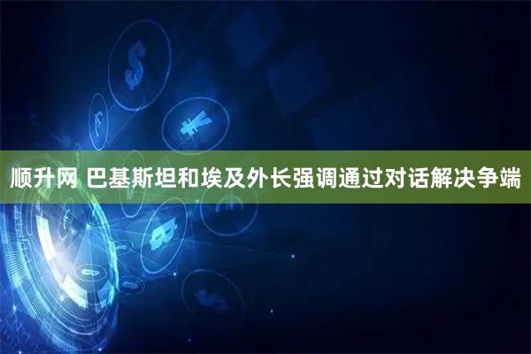 顺升网 巴基斯坦和埃及外长强调通过对话解决争端