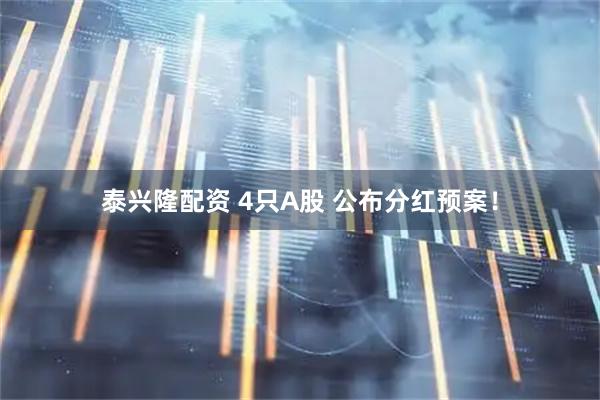 泰兴隆配资 4只A股 公布分红预案！