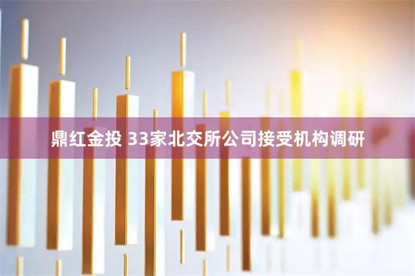 鼎红金投 33家北交所公司接受机构调研